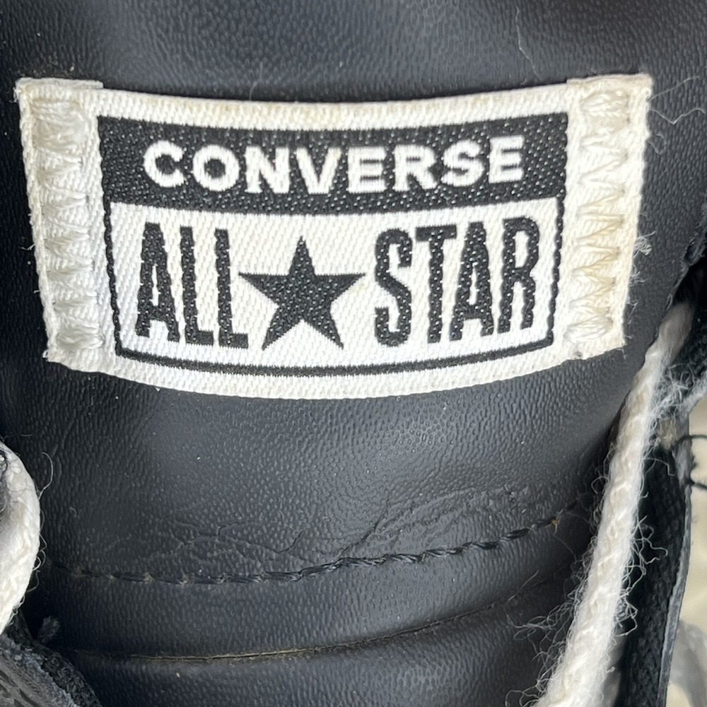 Converse Pro Blazer Youth 6.5 Black Leather High Top Sneakers Boys Girls Shoes - Picture 3 of 6